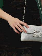 Chic Fiesta Finery Evening Clutch - Silver
