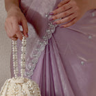 Sparkling Accent Bridal Glam Potli Bag - White